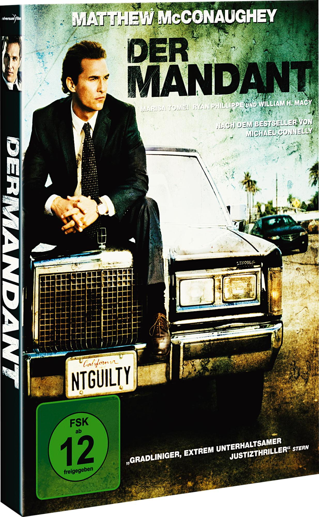 Filmcover. Ein Mann im Anzug sitzt auf einem Auto. Der Filmtitel wird angezeigt.