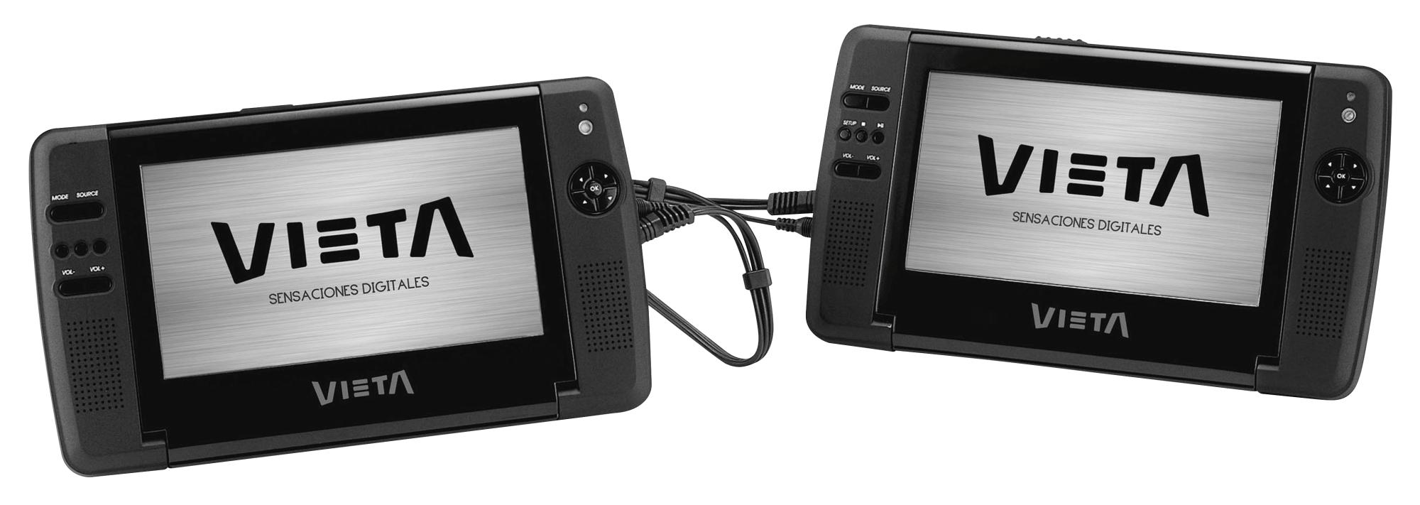 DVD portátil - Vieta VM-HD207BK, doble pantalla