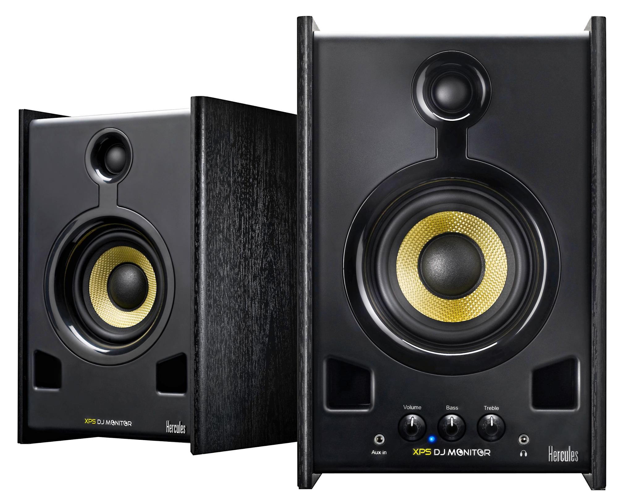 HERCULES XPS 2.0 80 DJ Monitor (2.0 Lautsprecher, 80 W, Kopfhörer-/AUX-Eingang) Lautsprecher, Schwarz