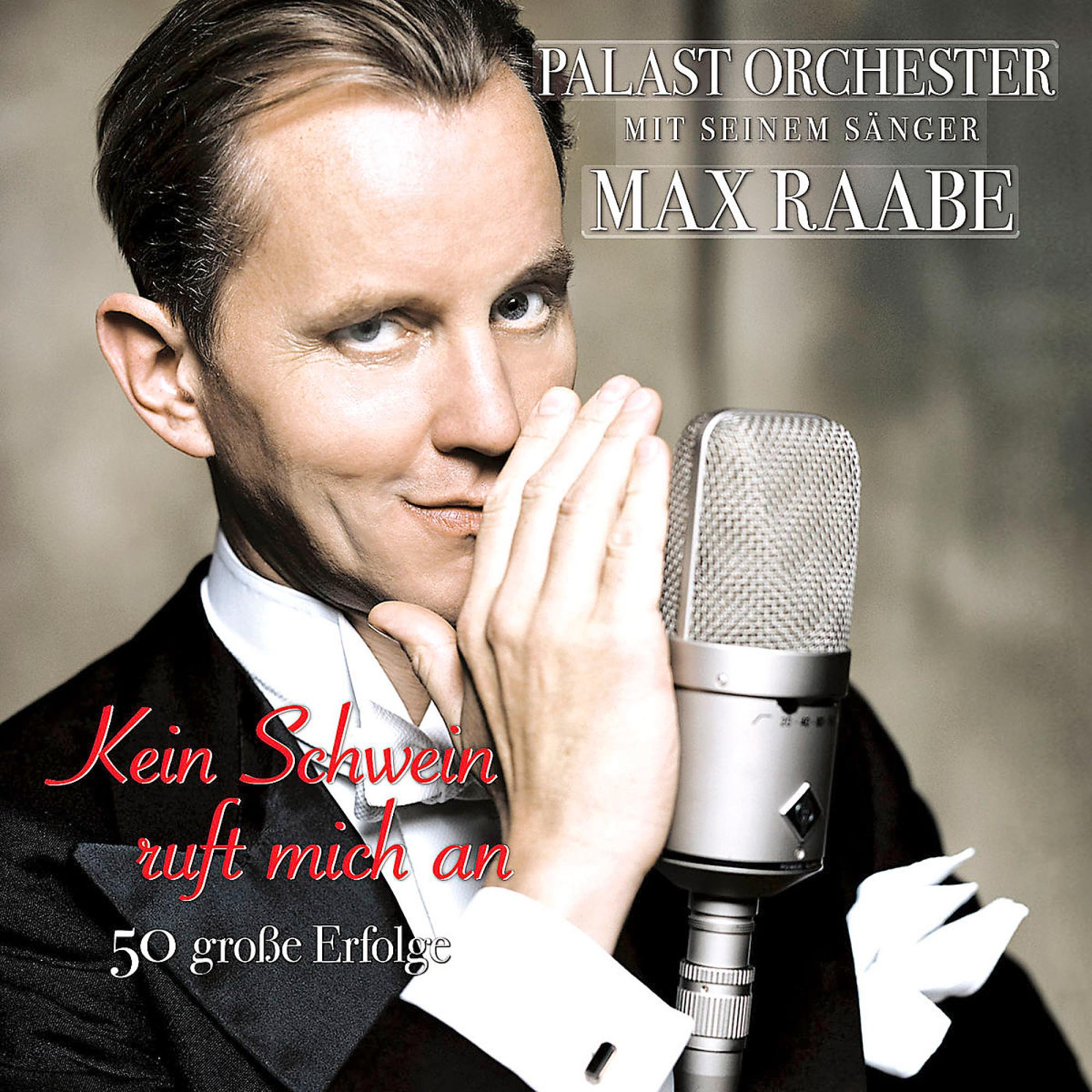 Max Raabe Albumcover. Mann mit Mikrofon, vor einem Mikrofon.