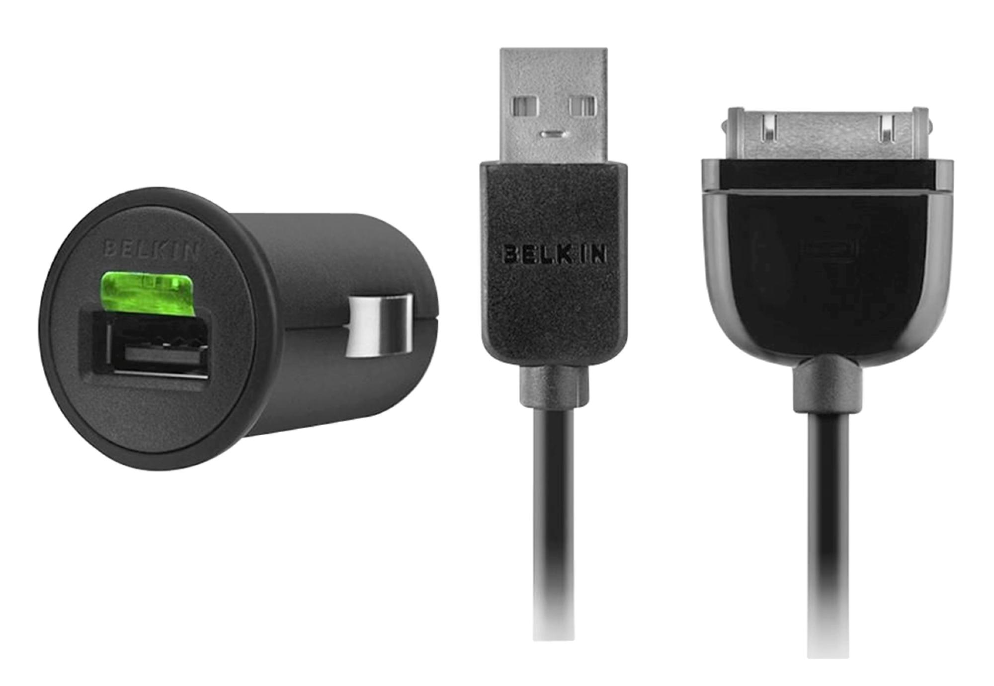 Cargador de coche para Pad, iPhone, o iPod - Belkin, negro
