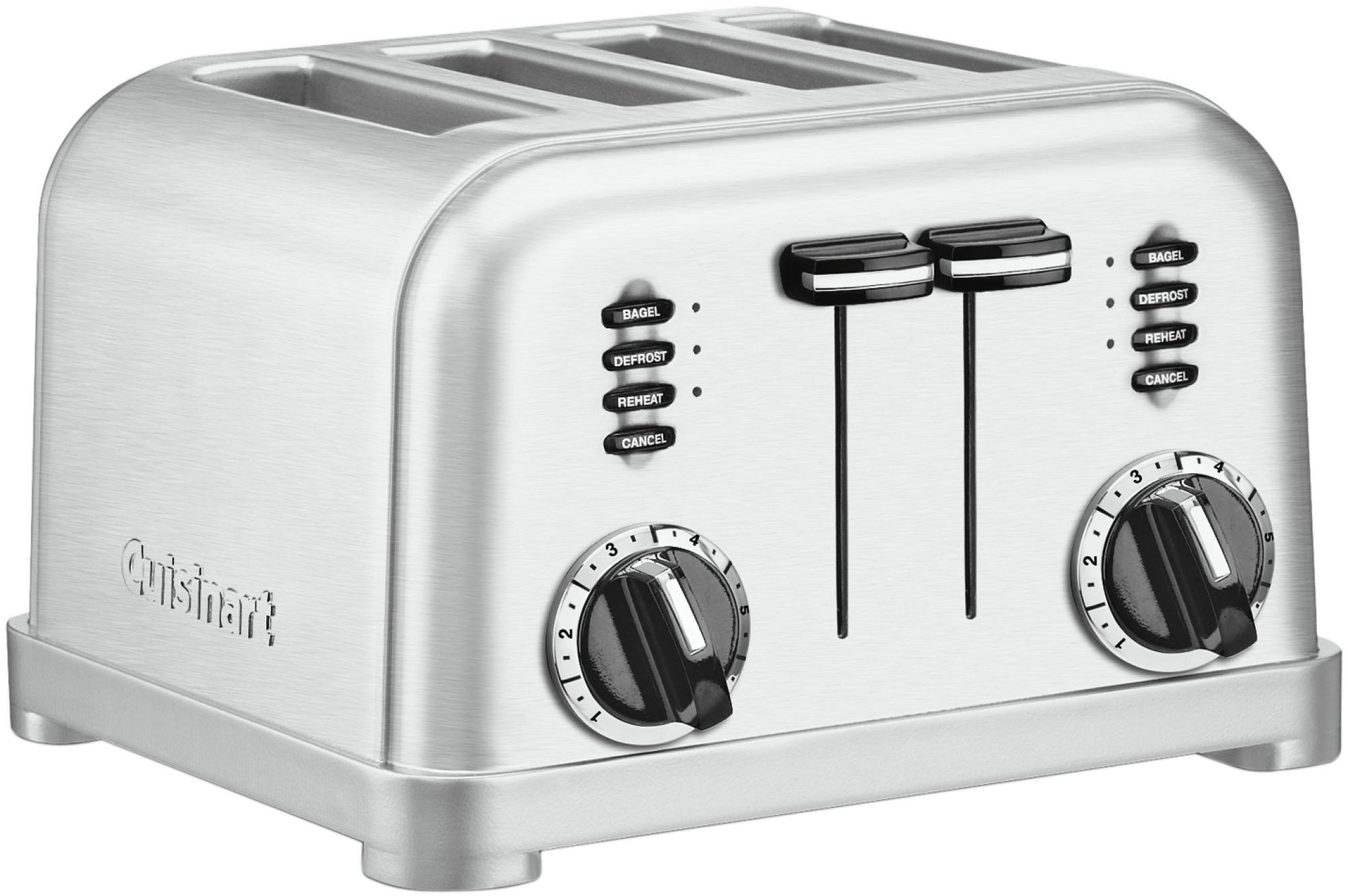 Tostadora Cuisinart Cpt180e 1800w capacidad para 4 acero inoxidable ranuras anchas todo tipo pan 6 niveles descongelar y 1800