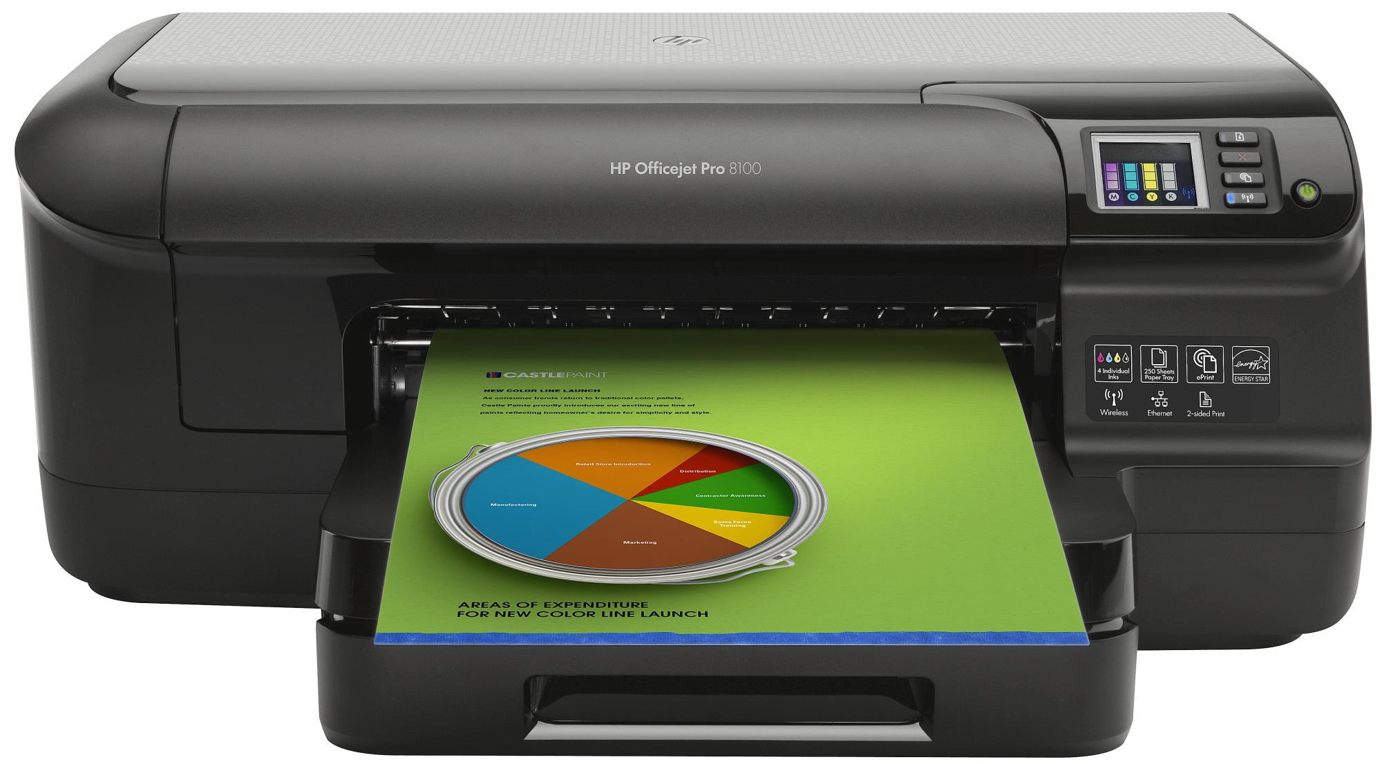 Impresora - HP Officejet Pro 8100 con WiFi e impresión móvil