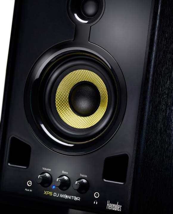 HERCULES XPS 2.0 80 DJ Monitor (2.0 Lautsprecher, 80 W, Kopfhörer-/AUX-Eingang) Lautsprecher, Schwarz