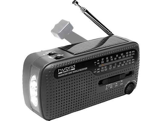 MUSE MH-07 DS - Radio solare (AM, FM, KW, Grigio)