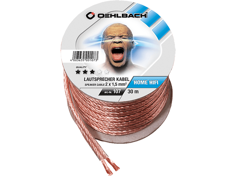 Lautsprecherkabel 10 Gauge, 30,5 M, 2-Leiter Rot/schwarz – Für Auto-Stereo, Heimkino & Mehr