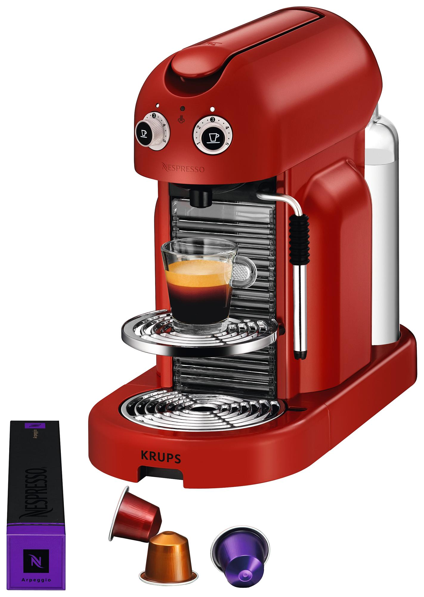 Cafetera de cápsulas Nespresso- Krups XN8006 MAESTRIA ROJA Presión de 19 bares, Automática