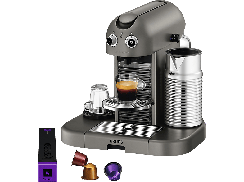 Cafetera de cápsulas Nespresso  Krups XN8105 GRAN MAESTRIA TITANIUM  Presión de 19 bares