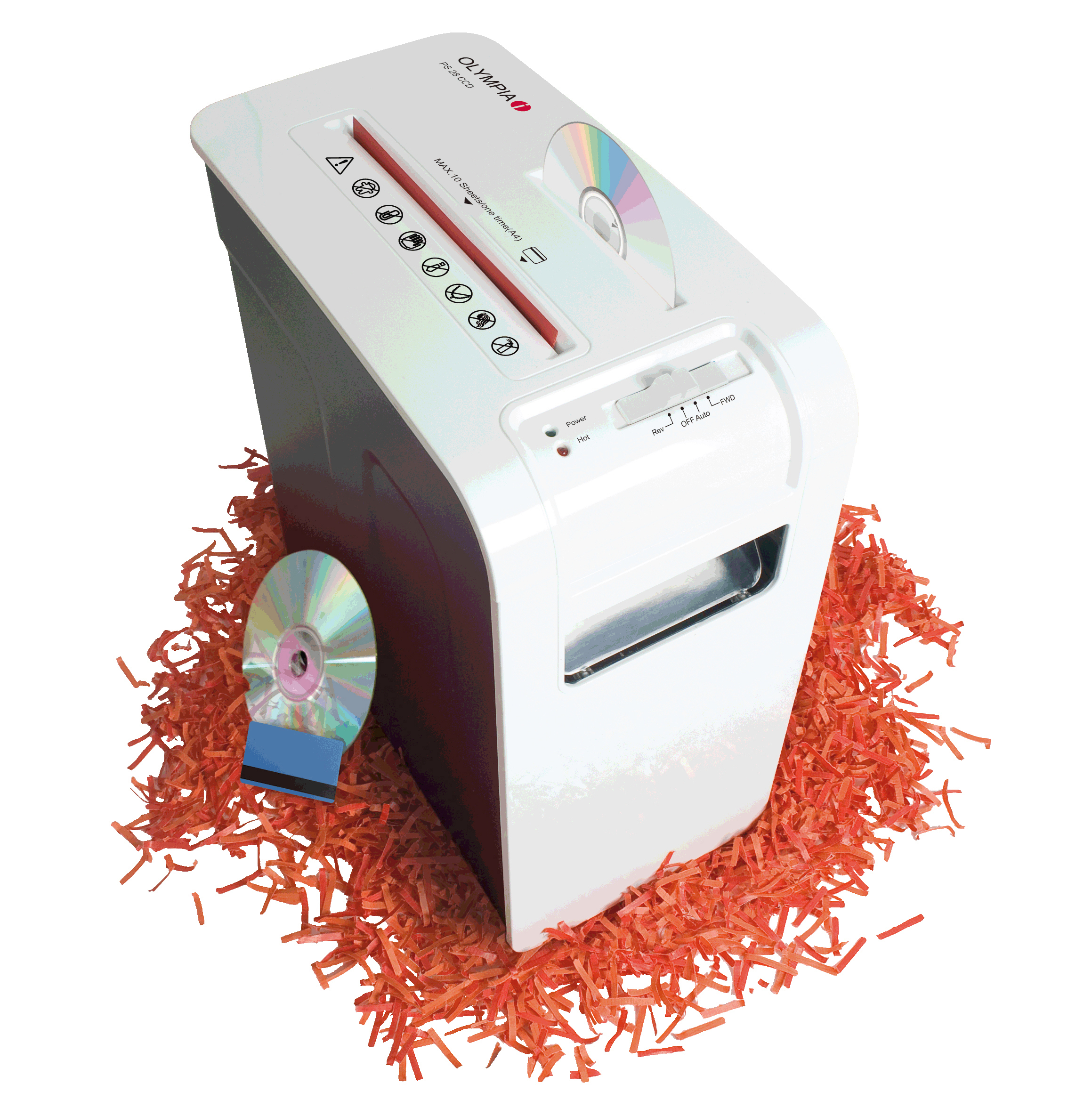 OLYMPIA 2602 PS 28 CCD Aktenvernichter, Weiß
