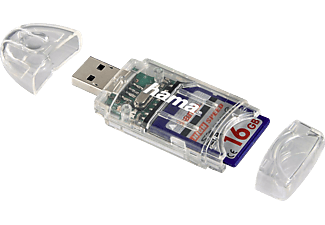 HAMA 91092 USB-2.0-Kartenleser "8in1", SD/microSD, Transparent