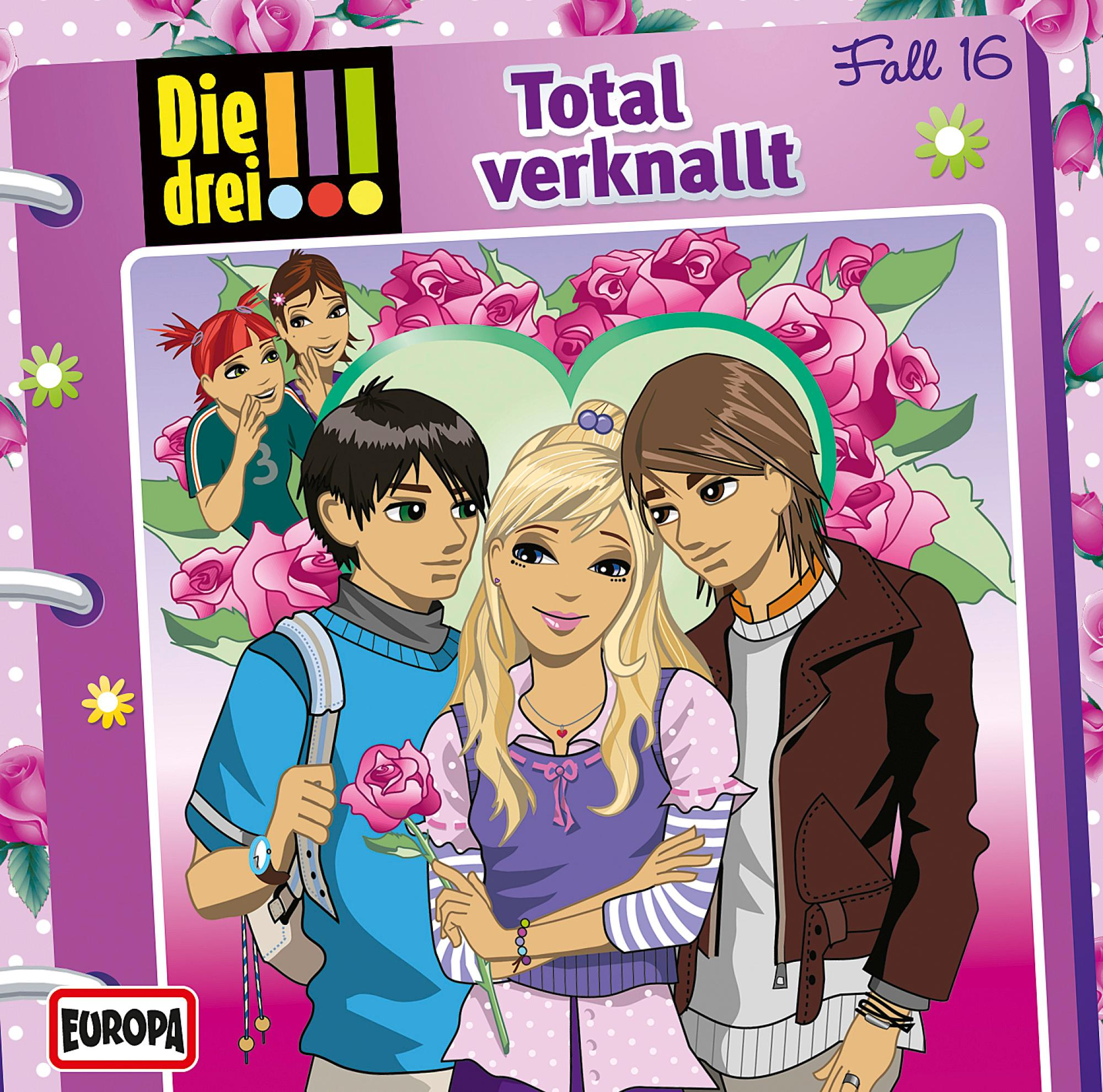Cartoon-Illustration von drei jungen Leuten. Das Cover hat Text auf Deutsch und das Europa-Logo.