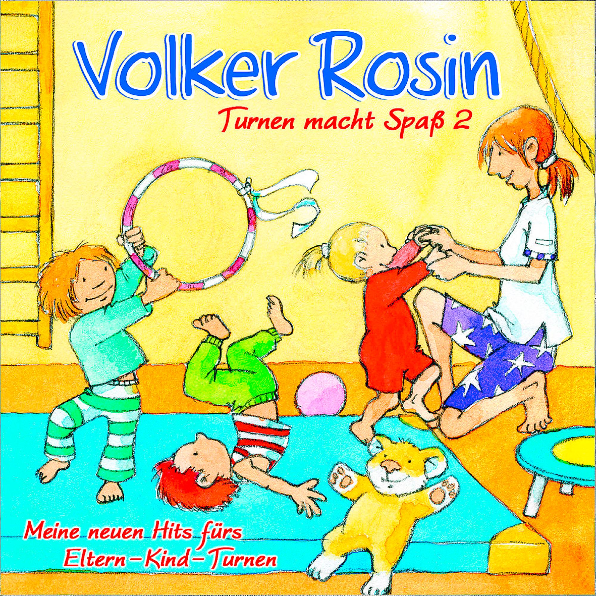 Albumcover. Kinder spielen Sport. Text: Volker Rosin, Turnen macht Spaß.