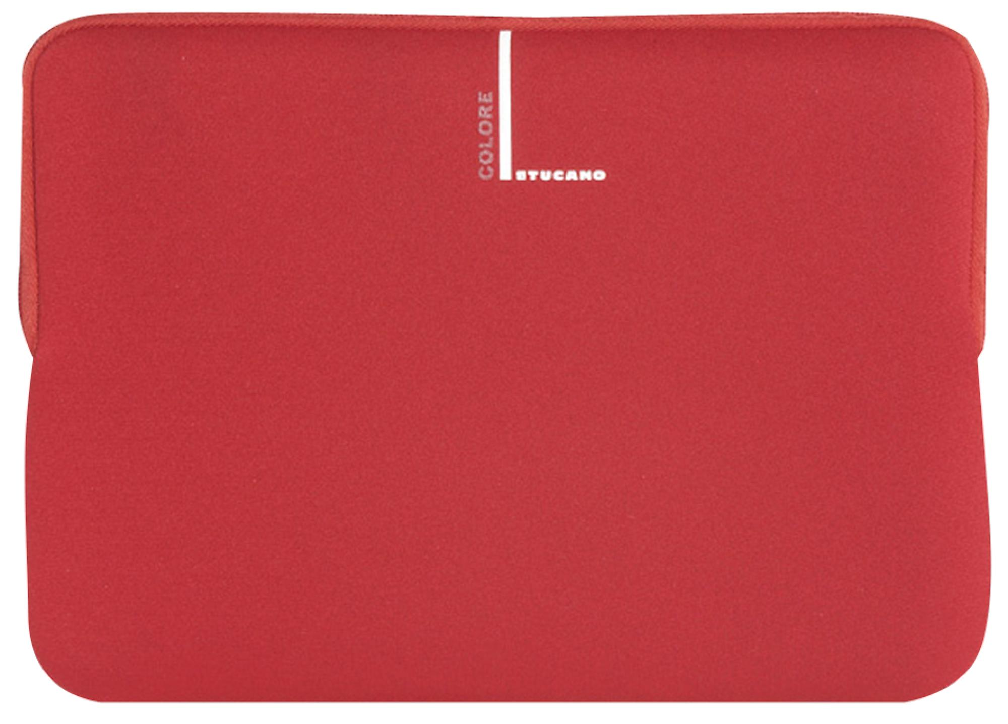 Rote Laptop-Hülle mit Reißverschluss, Markenname Colore von Tucano.
