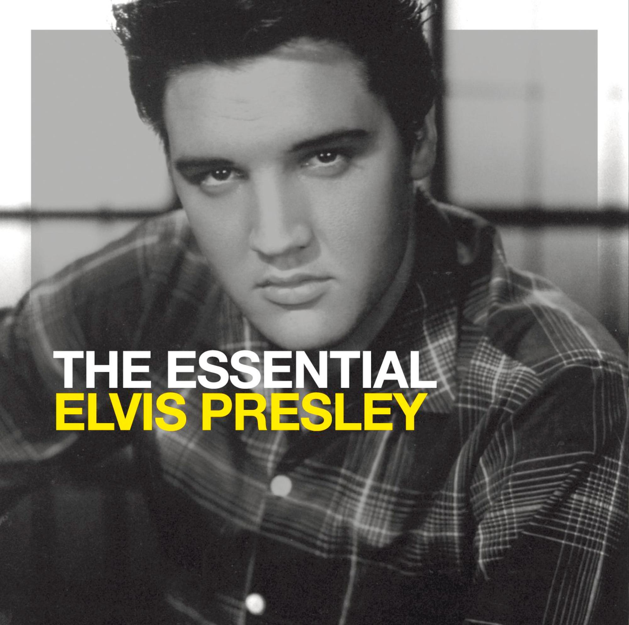 Elvis Presleys Bild auf einem CD-Cover mit dem Text 'The Essential Elvis Presley'.