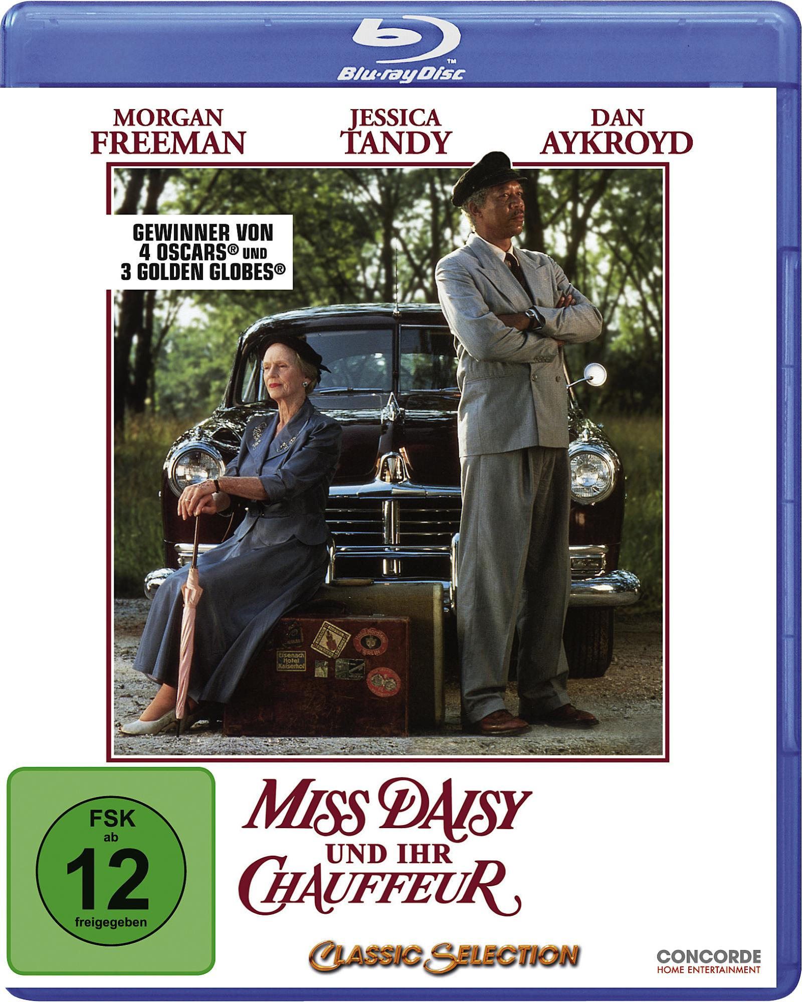 Filmcover: Morgan Freeman und Jessica Tandy vor einem Oldtimer, mit dem Titel 'Miss Daisy'.