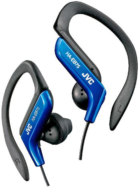 Auriculares deportivos - JVC HA-EB75-A-E, Con cable y clip, Resistente a salpicaduras, Azul