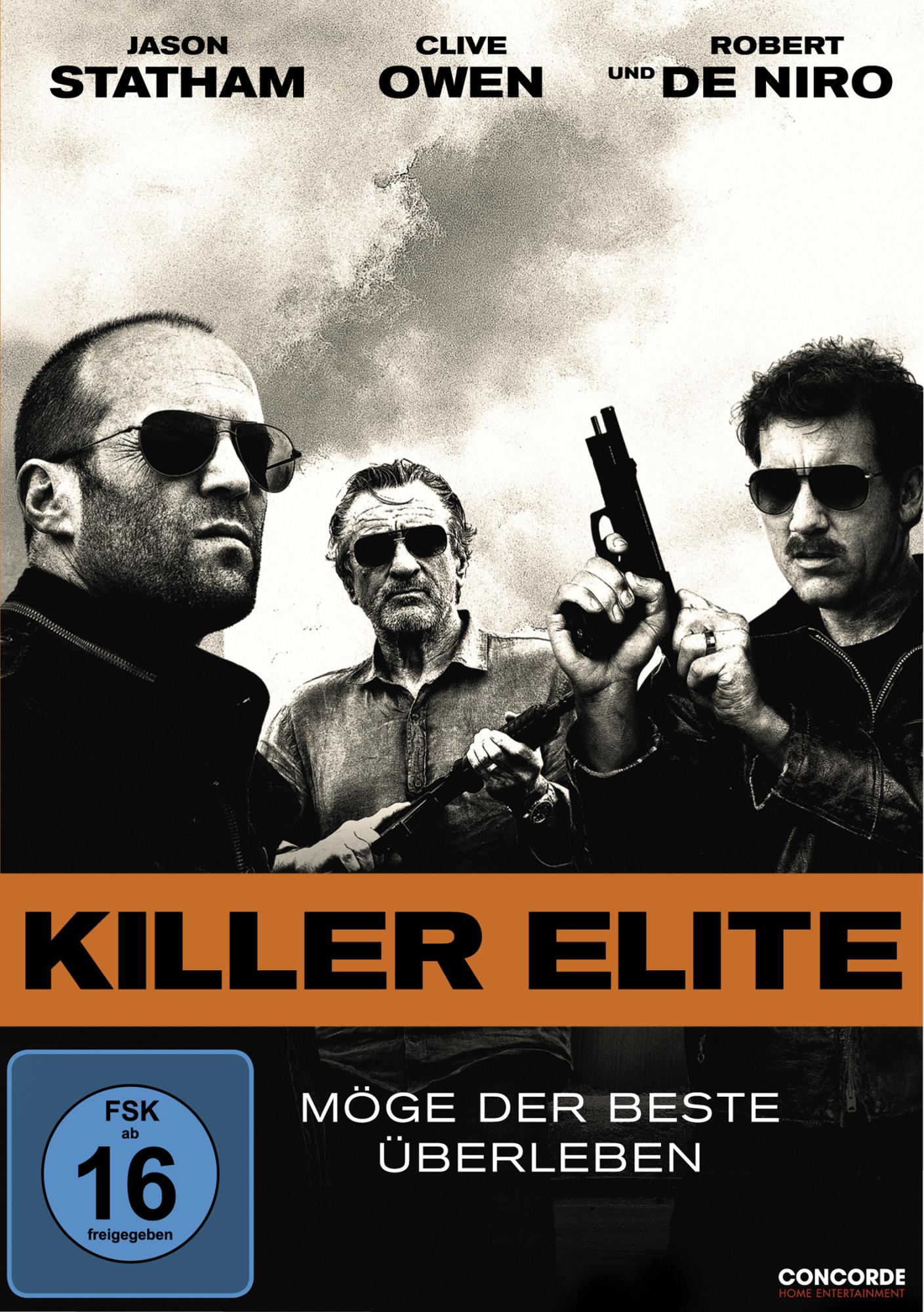 Filmposter für Killer Elite mit Jason Statham, Clive Owen und Robert De Niro.