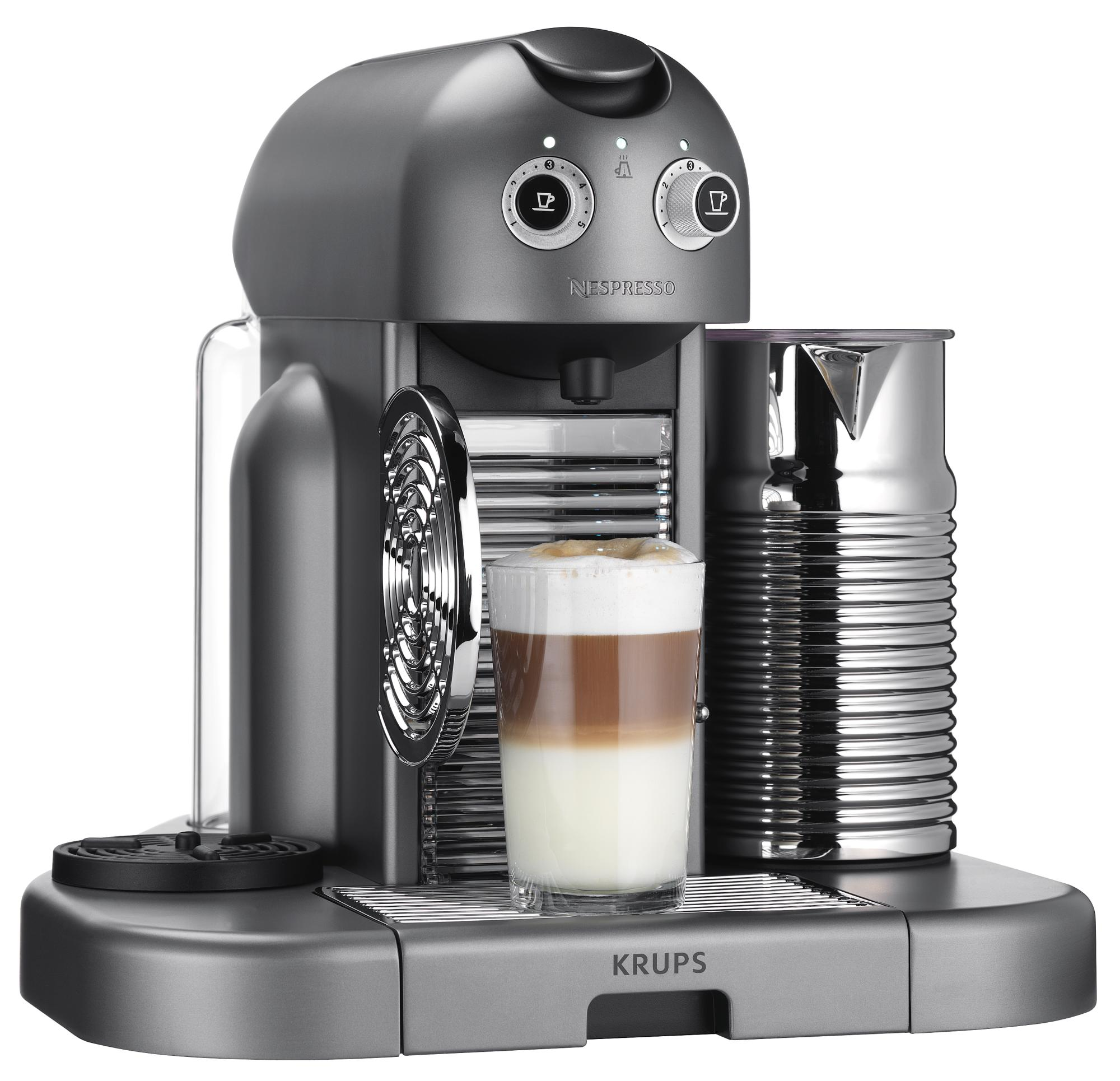 Cafetera de cápsulas Nespresso - Krups XN8105 GRAN MAESTRIA TITANIUM Presión de 19 bares,
