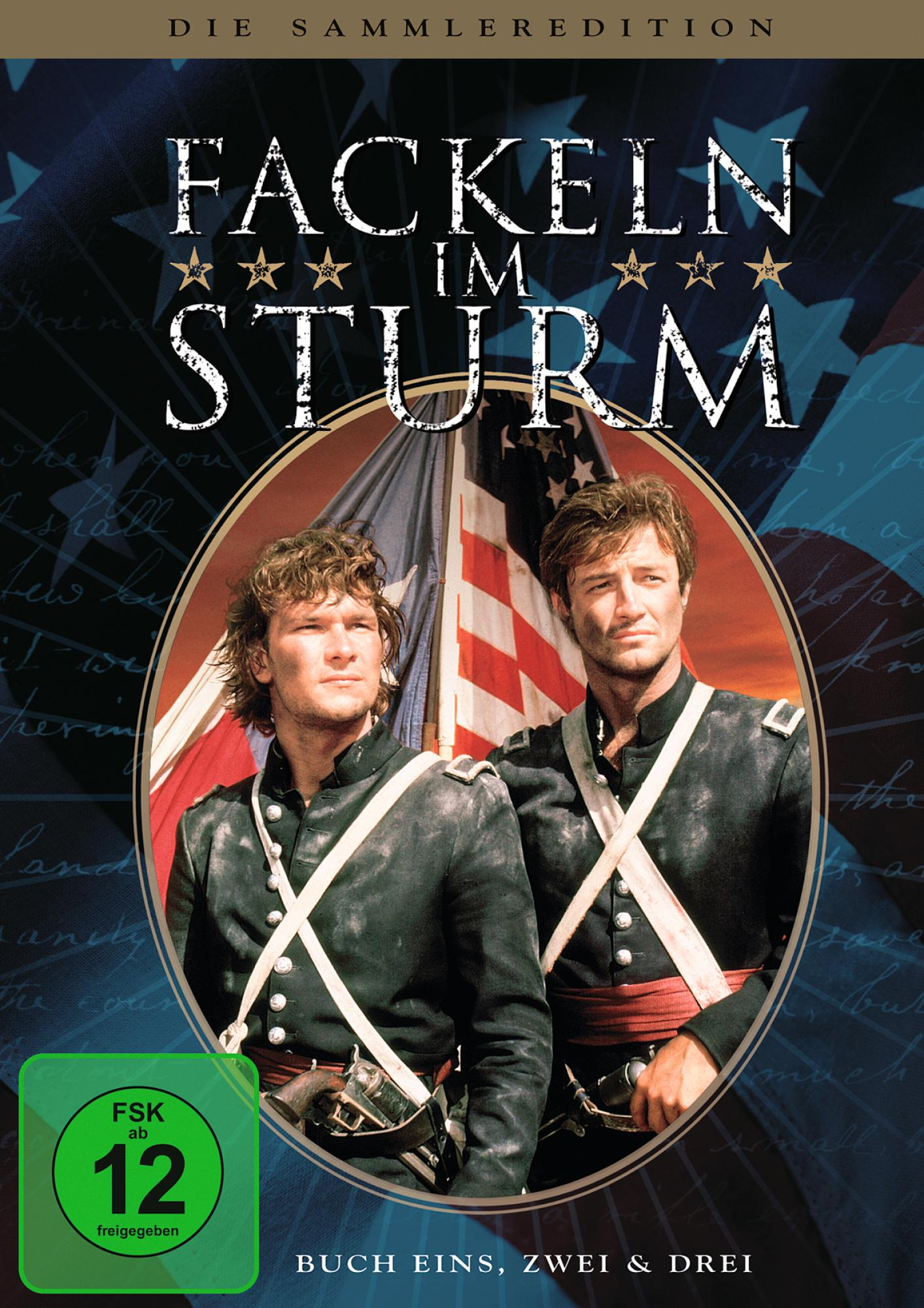 DVD-Cover von 'Fackeln im Sturm' mit zwei Männern in Uniform.