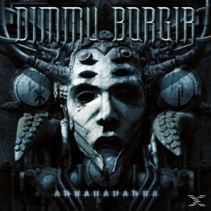 Albumcover für Dimmu Borgirs 'Abrahadabra' mit einer detaillierten, verzierten Gesichtsskulptur.