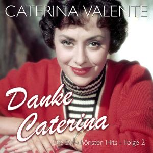 Caterina Valente Albumcover. Frau in Rot, schwarz-weiß gestreiftem Oberteil. Textüberlagerung.