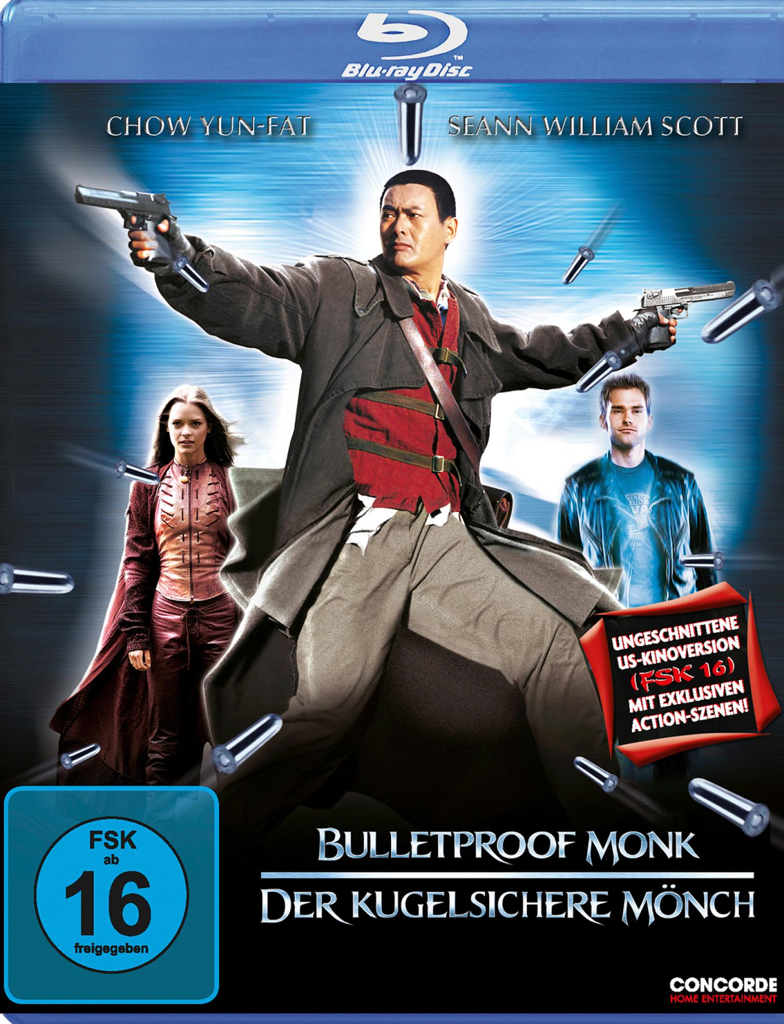 DVD-Cover. Chow Yun-Fat hält zwei Waffen. Titel: Bulletproof Monk. Actionfilm.