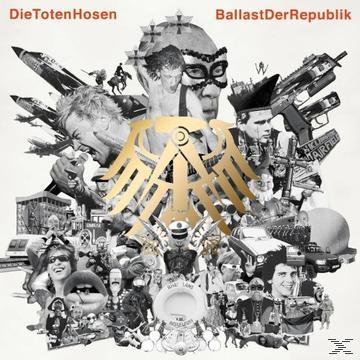 Albumcover mit verschiedenen Gesichtern und Waffen. 'Die Toten Hosen' und 'Ballast Der Republik'.