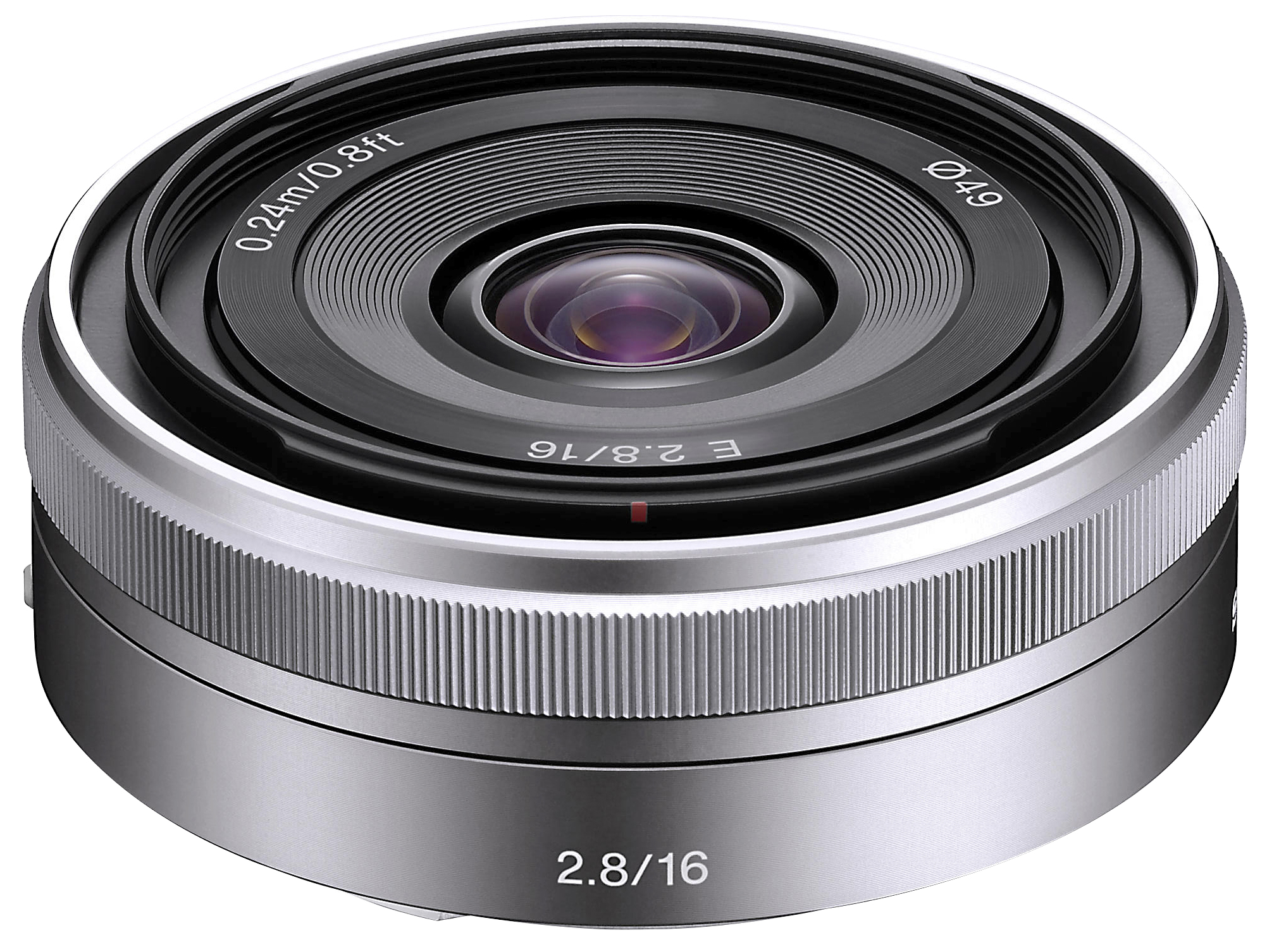 SONY SEL16F28 - 16 mm f/2.8 ASPH, Circulare Blende (Objektiv für Sony E-Mount, Silber)