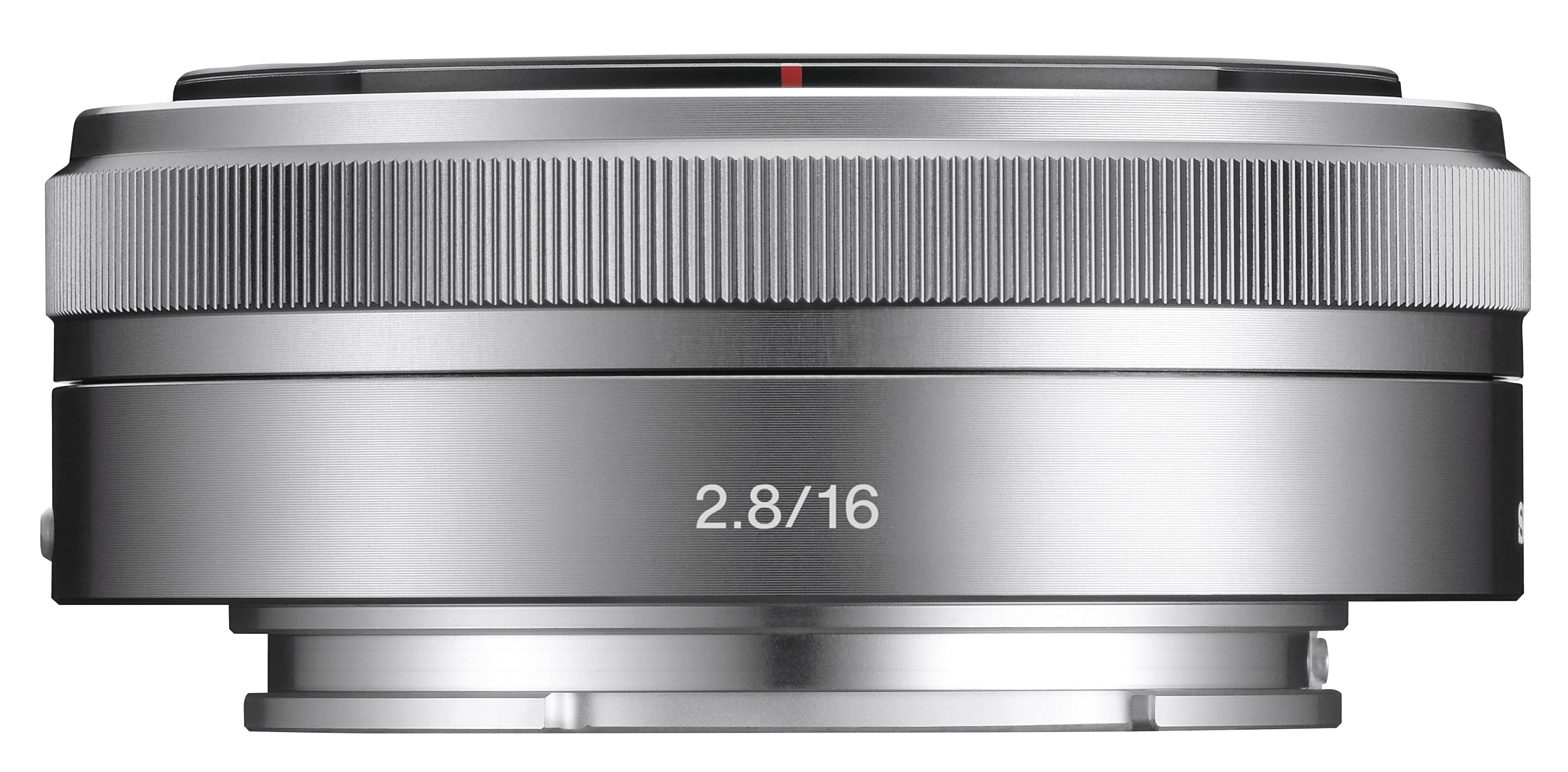 SONY SEL16F28 - 16 mm f/2.8 ASPH, Circulare Blende (Objektiv für Sony E-Mount, Silber)