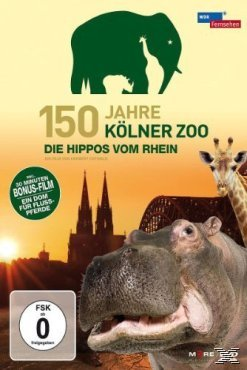 DVD-Cover mit einer Illustration eines Nilpferds und einer Giraffe, zusammen mit deutschem Text.