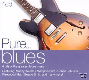 CD-Cover für 'Pure Blues' mit Gitarre und Text. Mit Muddy Waters und anderen.