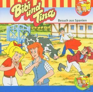 Cartoon-Cover von Bibi und Tina mit Zeichentrickfiguren in einer Farmumgebung mit einer Kuh.