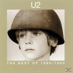 Albumcover, U2, ein junger Junge mit Helm. Text: The Best of 1980-1990.