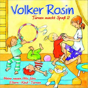 Albumcover. Kinder spielen Sport. Text: Volker Rosin, Turnen macht Spaß.