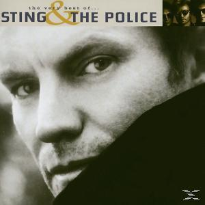 Stings Gesicht, schwarzer Mantel, Sting & The Police Text, Albumcover.