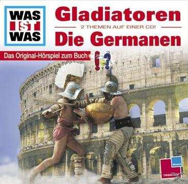 Albumcover mit Gladiatoren, deutsches Thema. Zwei Figuren in Rüstung. Hintergrund ist ein Kolosseum.