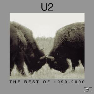 Albumcover. Zwei Bisons stehen sich gegenüber. Text: U2, The Best Of 1990-2000.