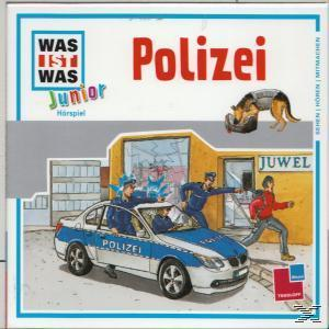Buchcover: Polizeiauto verfolgt einen Mann, andere Figuren und ein Hund.