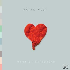 Albumcover: Kanye West, 808s & Heartbreak. Roter Herzballon auf grauem Hintergrund.