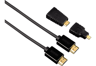 HAMA hama HDMI Câble - avec 2 HDMI Adaptateur - 1.5 m - Noir - Cavo HDMI (Nero)