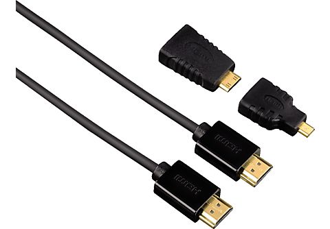 HAMA 74242 High Speed HDMI™-Kabel Stecker - Stecker, Ethernet, 1,5 m + HDMI™-Adapter