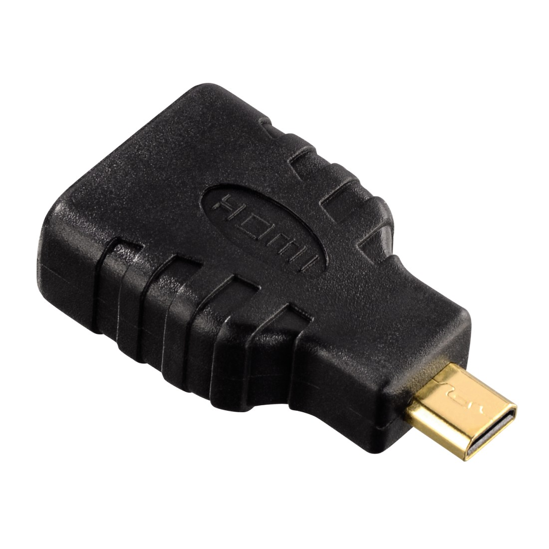Czarny adapter HDMI do Micro HDMI. Służy do łączenia urządzeń z różnymi portami HDMI.