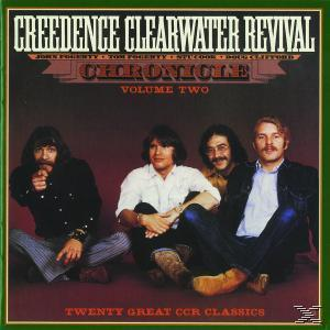 Albumcover mit vier Männern, Bandmitgliedern, mit dem Titel 'Chronicle Volume Two' von Creedence Clearwater Revival.