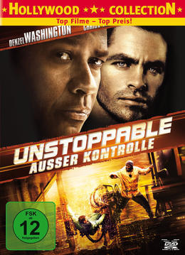 Filmposter. Denzel Washington und ein anderer Mann. Titel: Unstoppable.