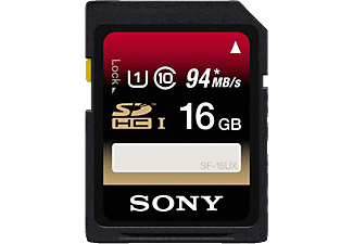 SONY microSDHC SF16UX EXPERT 16Go - Carte mémoire SD grandeur nature  (16 GB, 94 MB/s, Noir)