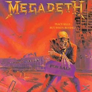 Albumcover für Megadeths 'Peace Sells... but Who's Buying?' mit einem Skelett.