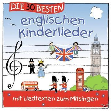 Albumcover mit Kindern, Big Ben, Bus, Flagge und Notenlinien.