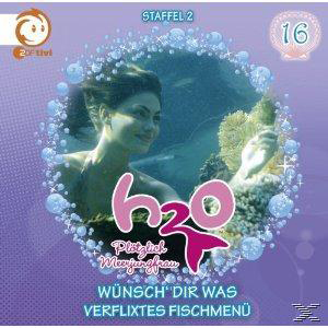 H2O Albumcover mit einer Frau im Wasser, Text und Blasen.