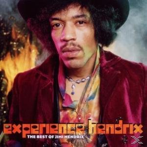 Experience Hendrix Albumcover. Porträt von Jimi Hendrix vor einem Feuer.