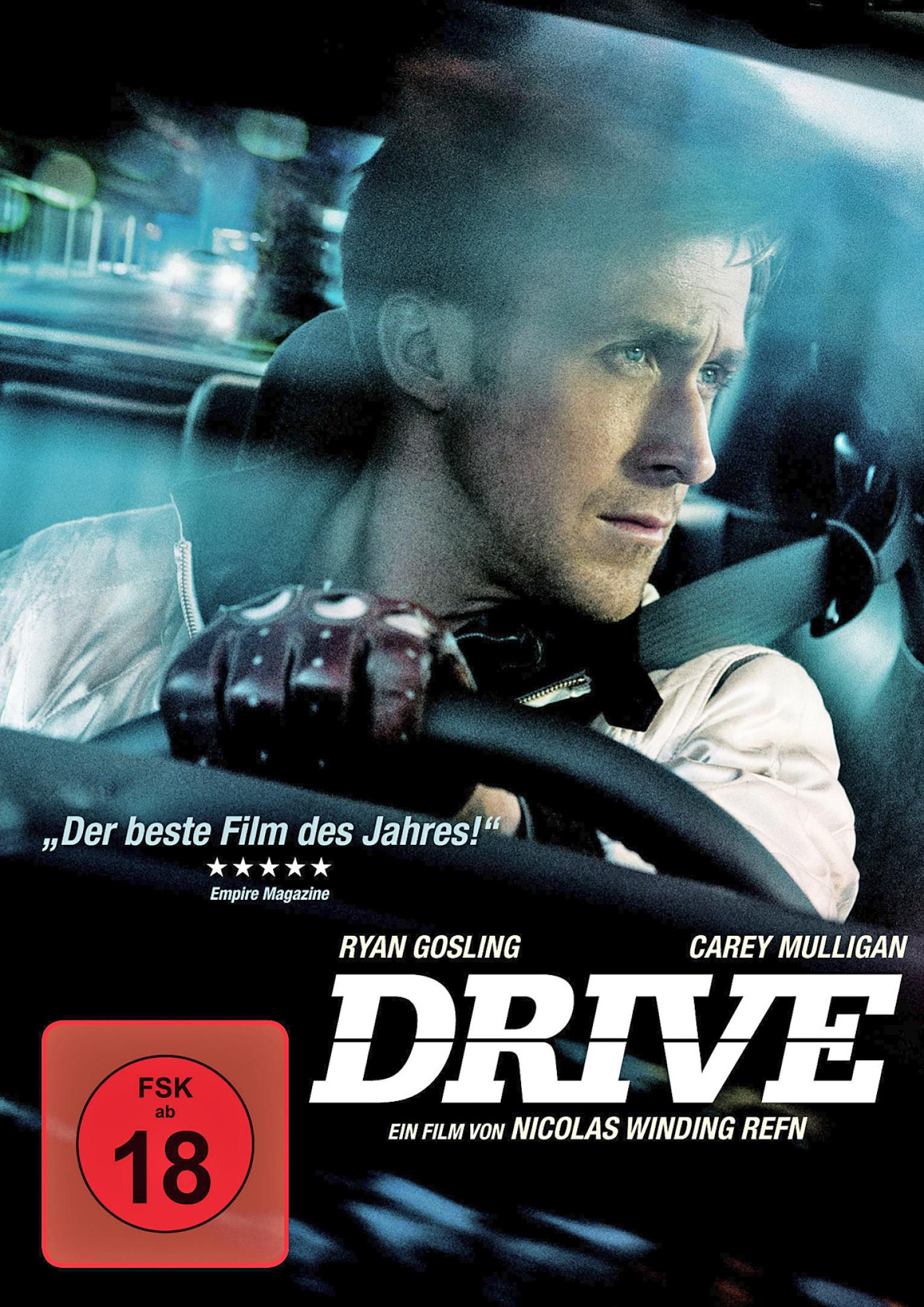 Filmposter: Ein Mann in einem Auto schaut hinaus. Der Text enthält den Filmtitel und die Schauspieler. Der Hintergrund ist dunkel und blau.